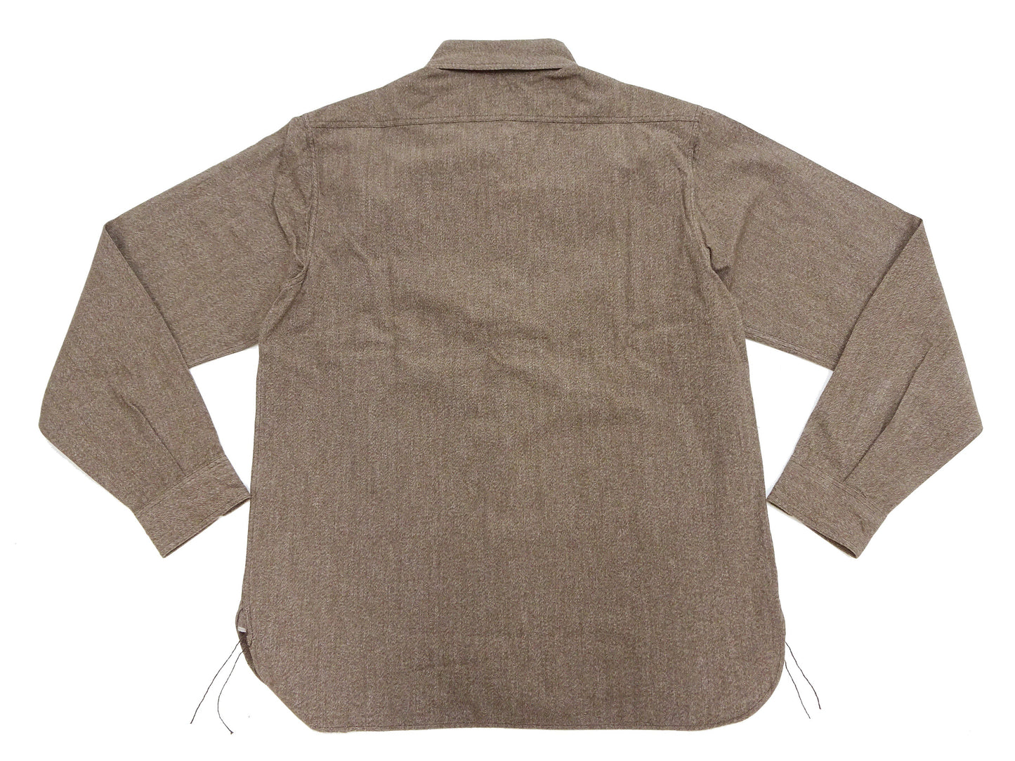 Buzz Rickson Cotton Covert Work Shirt - Men's Casual Vintage-Style Long Sleeve Button Up Shirt BR26082 138 Heathered-Brown