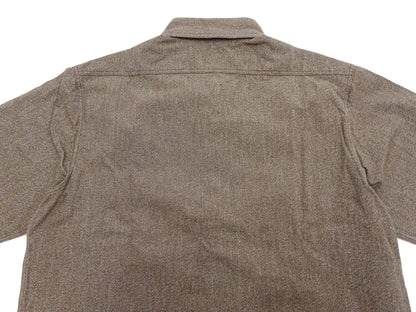 Buzz Rickson Cotton Covert Work Shirt - Men's Casual Vintage-Style Long Sleeve Button Up Shirt BR26082 138 Heathered-Brown