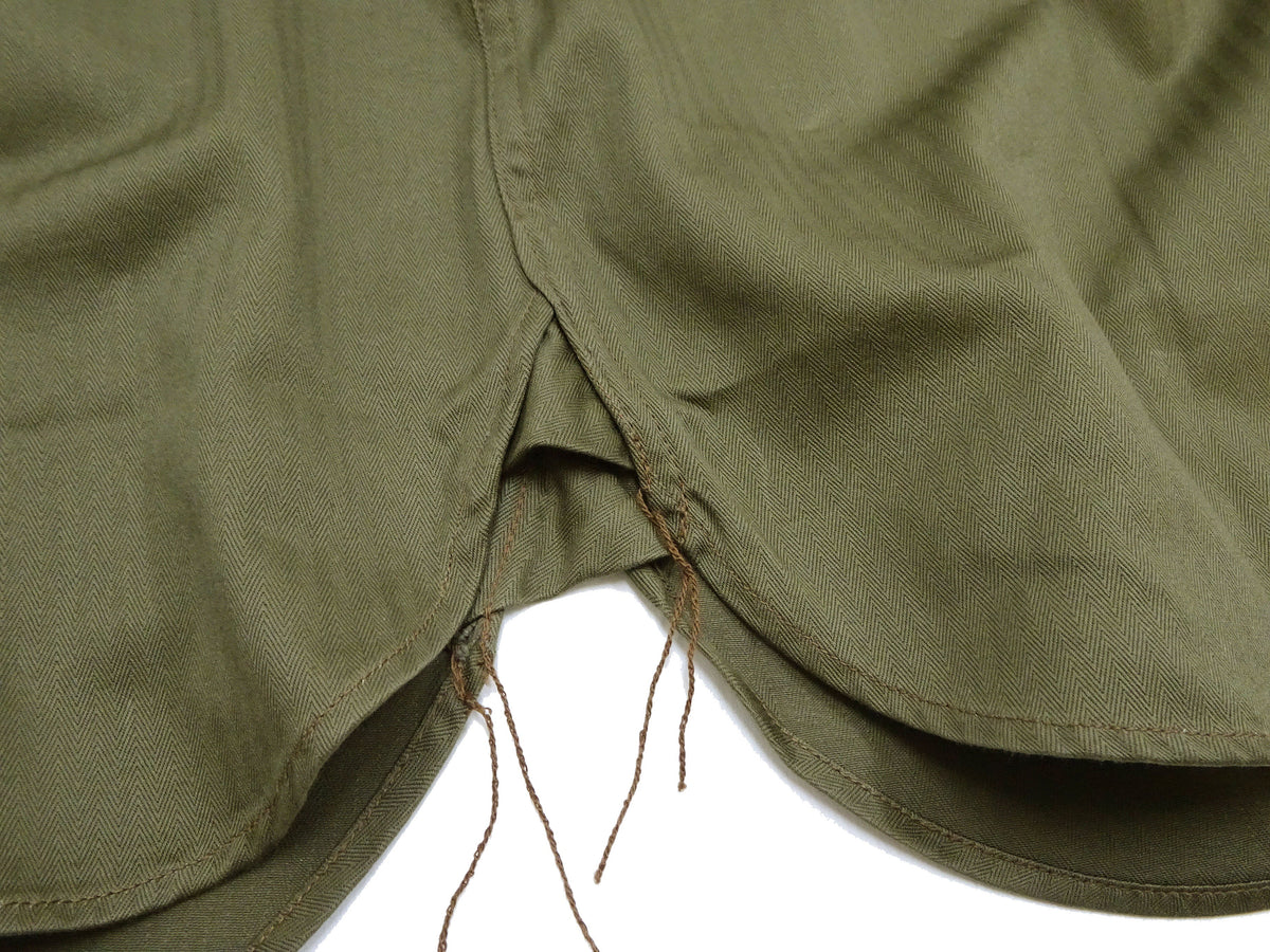 Buzz Rickson Herringbone Shirt Men's Casual Long Sleeve Plain HBT Button Up Work Shirt BR29390 149 Olive