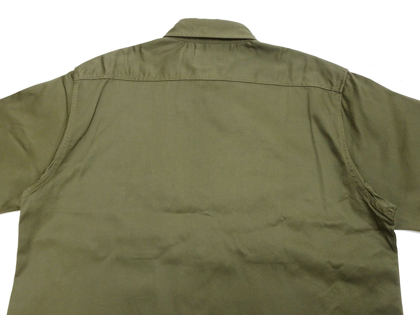 Buzz Rickson Herringbone Work Shirt - Men's Casual Military-Inspired Solid HBT Short-Sleeve Button-Up Shirt BR39530 149) Olive