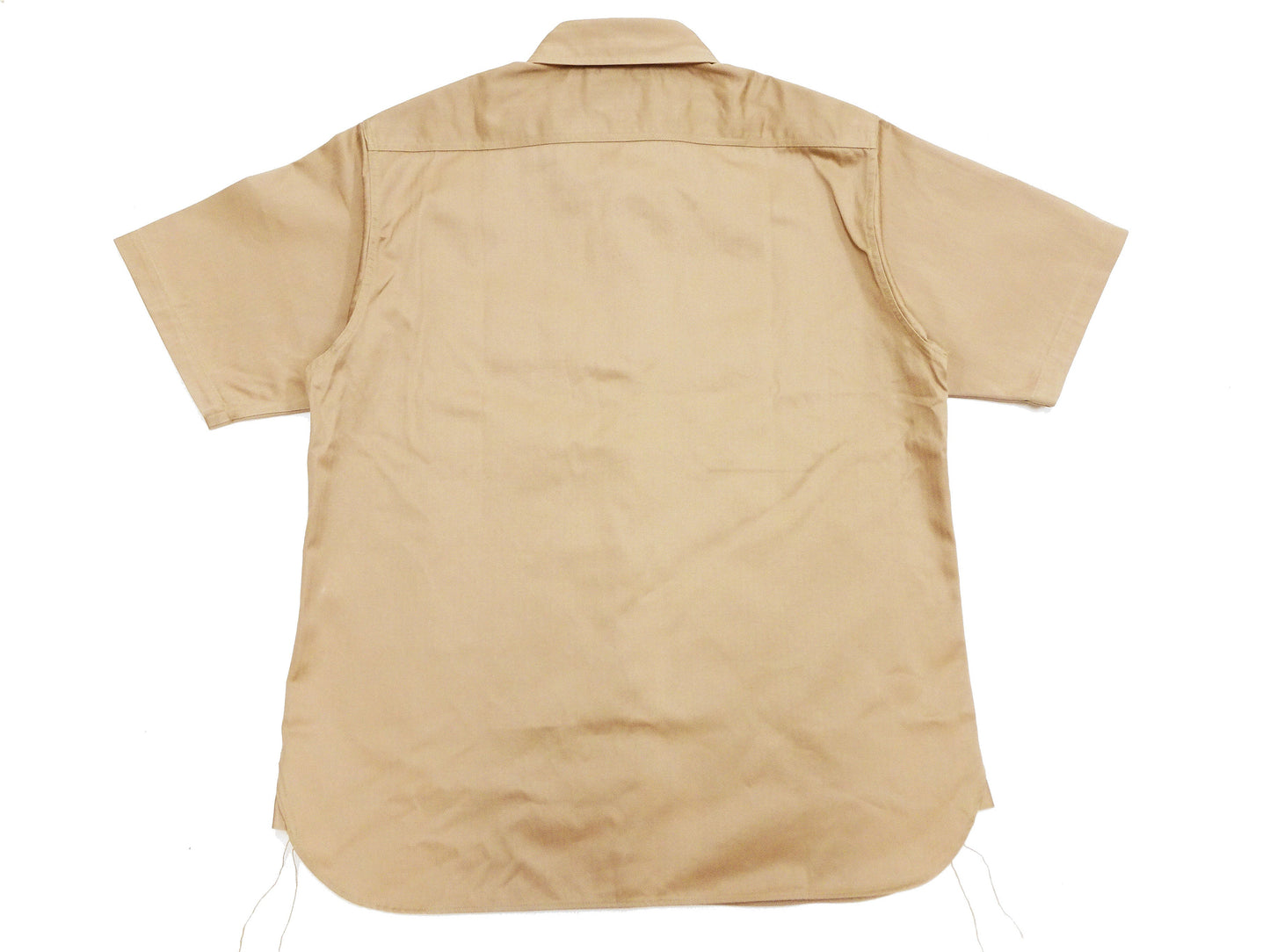 Buzz Rickson Herringbone Work Shirt - Men's Casual Military-Inspired Solid HBT Short-Sleeve Button-Up Shirt BR39530 133) Beige