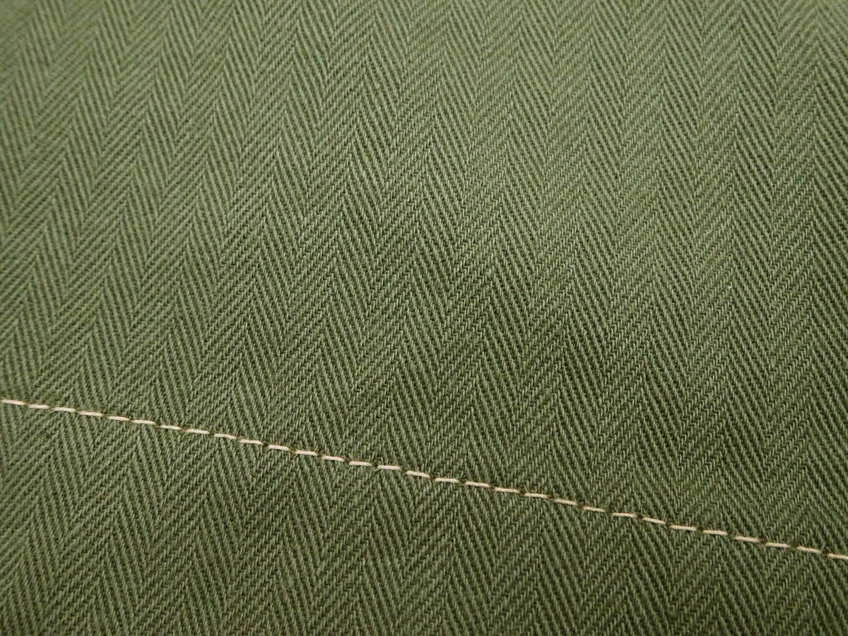 Buzz Rickson Herringbone Pants Men's Baggy Straight, Button Fly, Olive - U.S. Marine Corps M-1941 Utility Trousers Repro