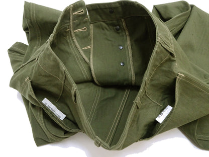 Buzz Rickson Herringbone Pants Men's Baggy Straight, Button Fly, Olive - U.S. Marine Corps M-1941 Utility Trousers Repro