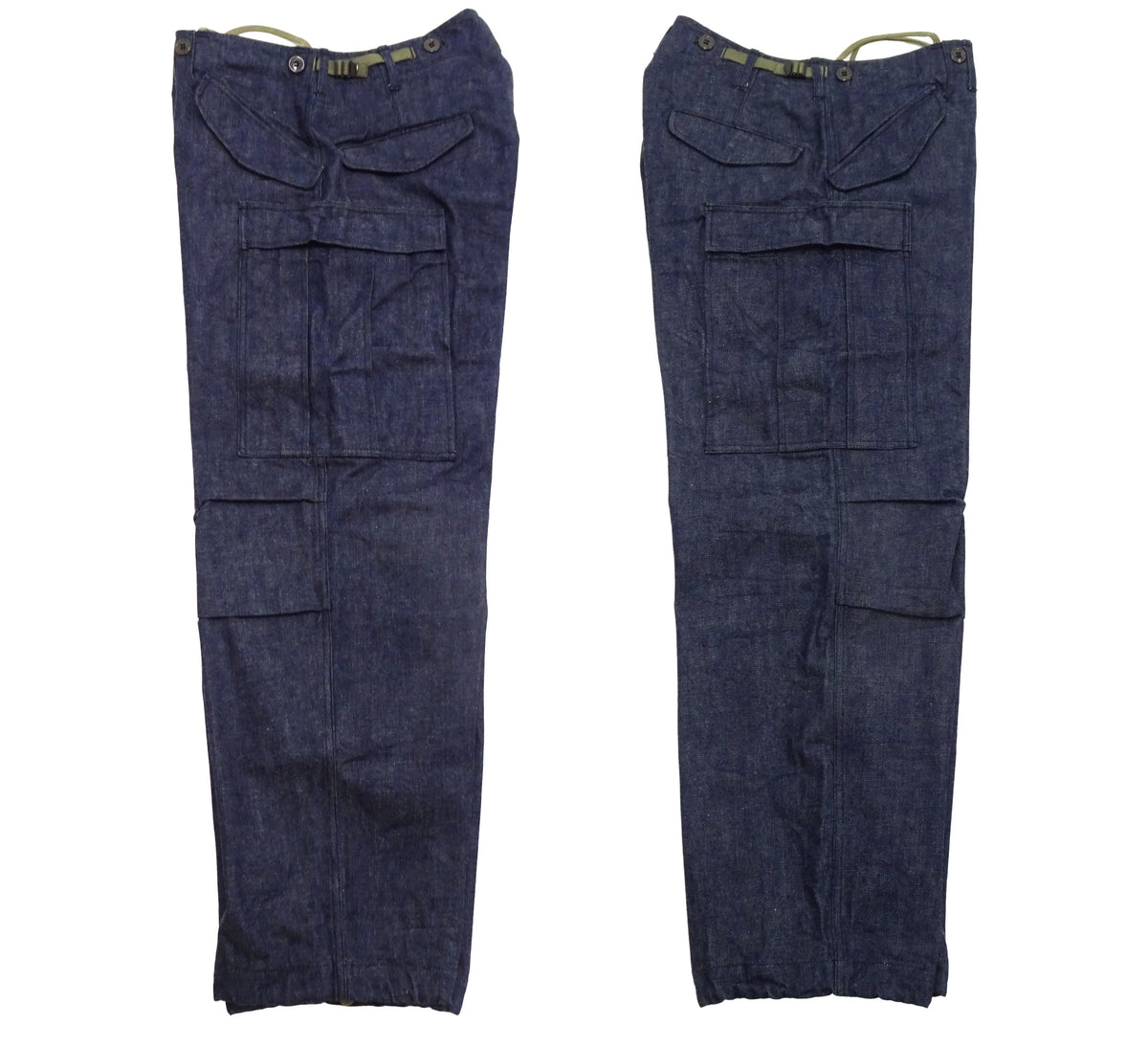Buzz Rickson Men's Denim M-51 Field Trousers - Military-Inspired Baggy Cargo Pants in Indigo Denim - Made in Japan (BR42586 421A One Wash)