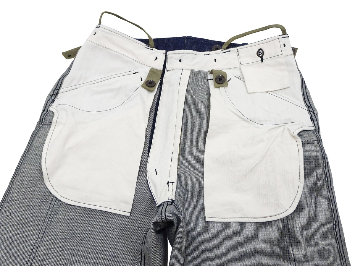 Buzz Rickson Men's Denim M-51 Field Trousers - Military-Inspired Baggy Cargo Pants in Indigo Denim - Made in Japan (BR42586 421A One Wash)