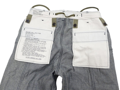 Buzz Rickson Men's Denim M-51 Field Trousers - Military-Inspired Baggy Cargo Pants in Indigo Denim - Made in Japan (BR42586 421A One Wash)