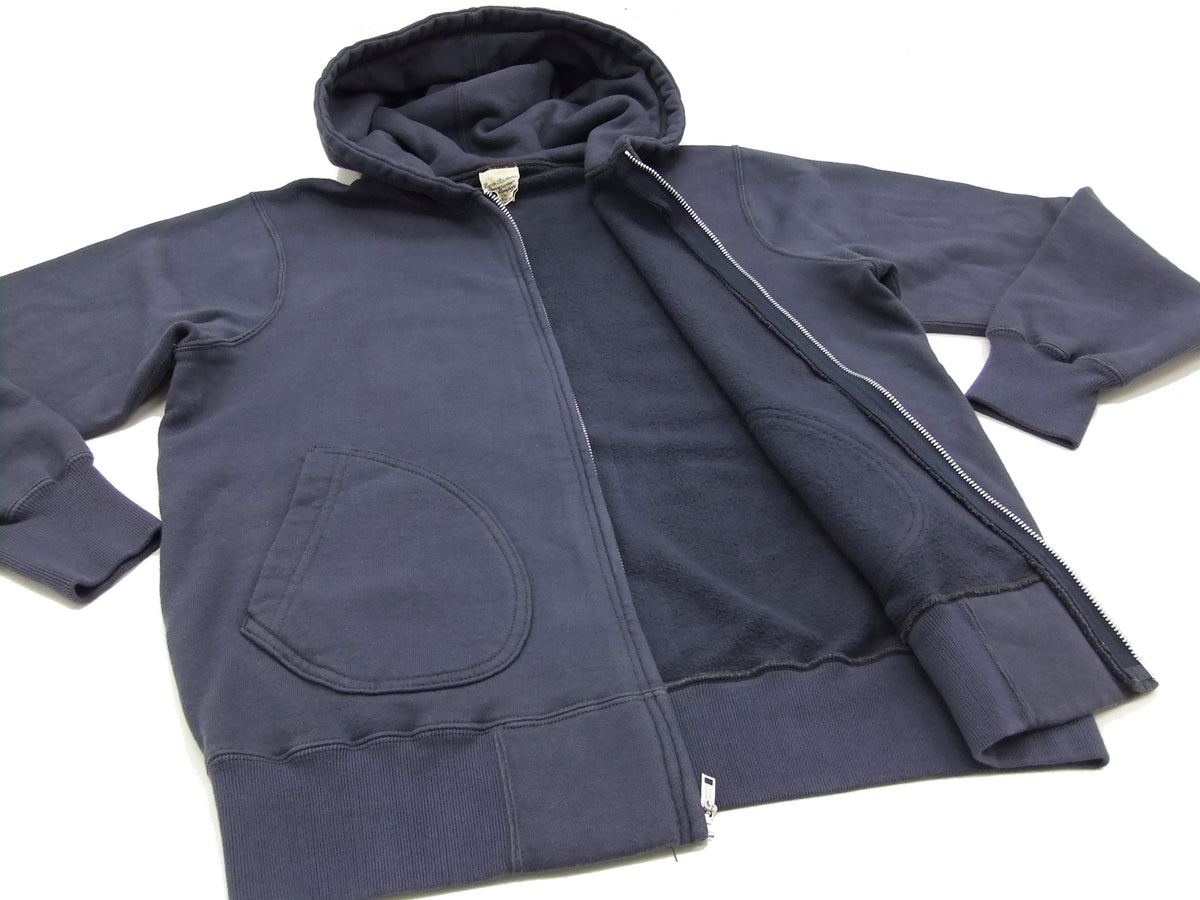 Buzz Rickson Hoodie Men's USAAF Insignia Hoodie Zip Front Hooded Sweatshirt BR65599 Faded-Navy-Blue
