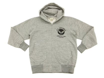 Buzz Rickson Hoodie Men's USAAF Insignia Hoodie Zip Front Hooded Sweatshirt BR65599 Heather-Gray