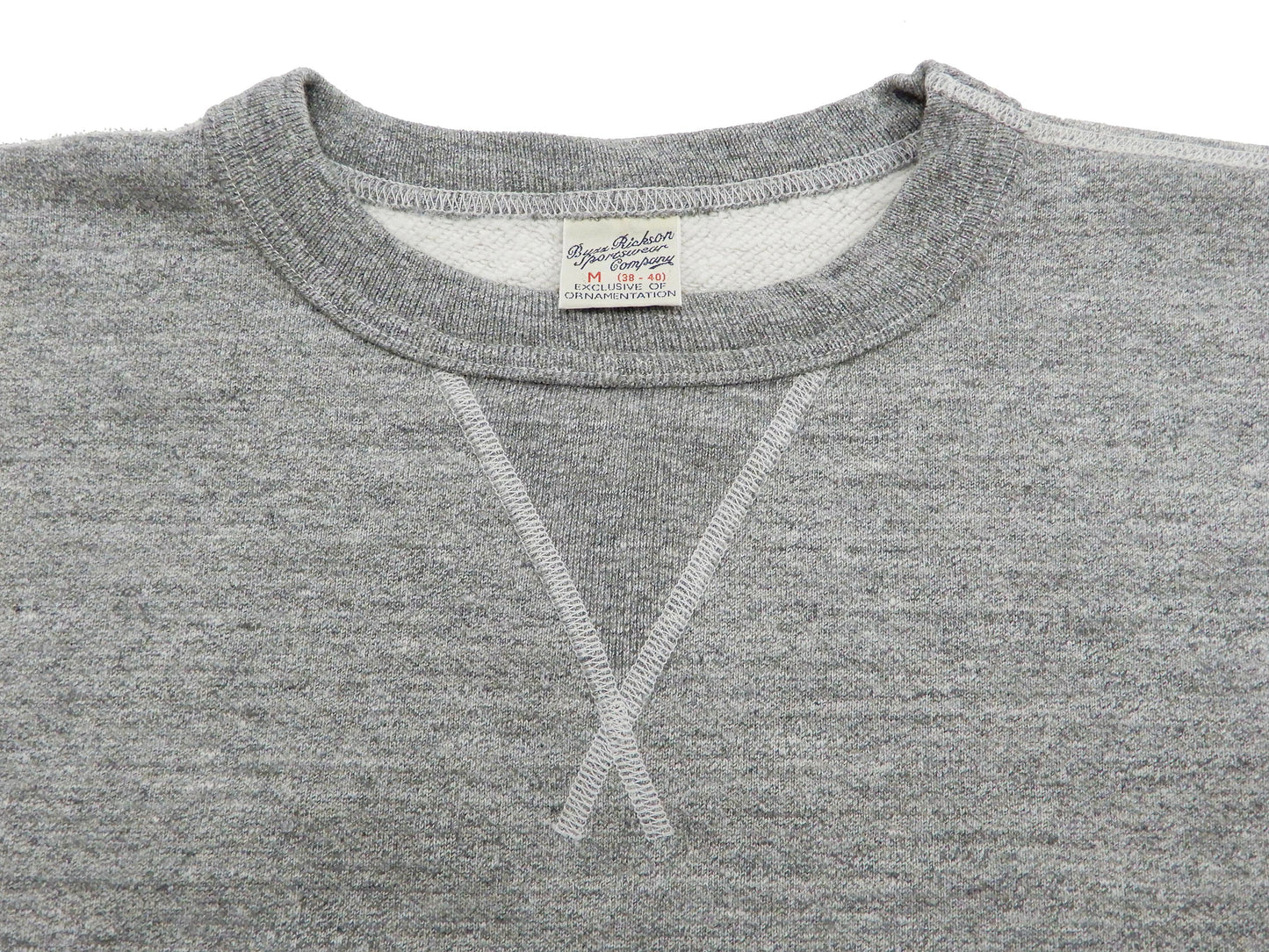 Buzz Rickson Plain Sweatshirt Men's Loop-wheeled Vintage Style BR65622 Heather-Gray