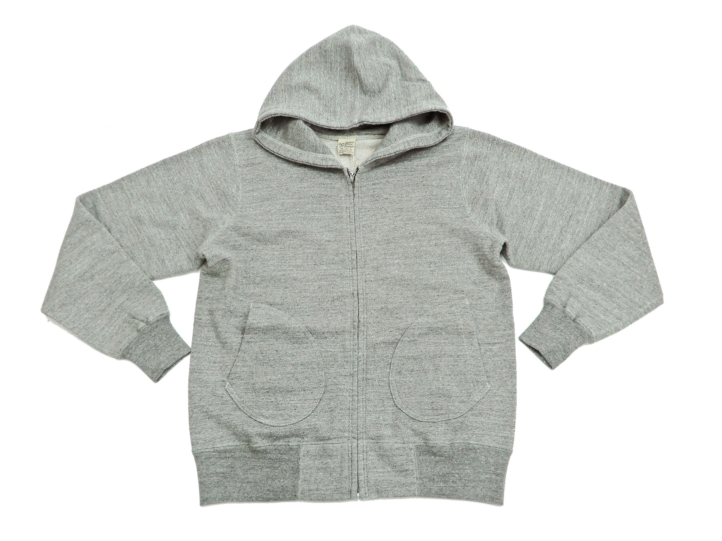 Buzz Rickson Hoodie Men's Plain Hoodie Zip Front Hooded Sweatshirt BR65623 Heather-Gray