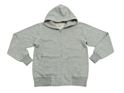 Buzz Rickson Hoodie Men's Plain Hoodie Zip Front Hooded Sweatshirt BR65623 Heather-Gray
