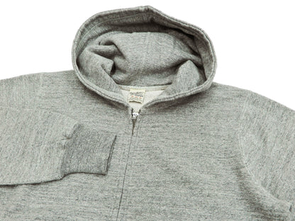 Buzz Rickson Hoodie Men's Plain Hoodie Zip Front Hooded Sweatshirt BR65623 Heather-Gray