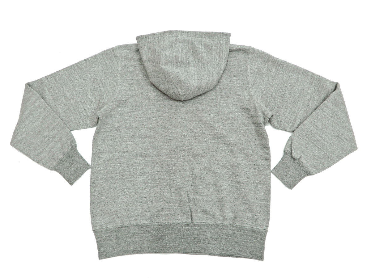 Buzz Rickson Hoodie Men's Plain Hoodie Zip Front Hooded Sweatshirt BR65623 Heather-Gray