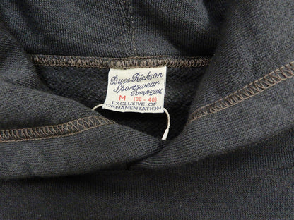 Buzz Rickson Plain Pullover Hoodie Men's Loop-wheeled Vintage Style Hooded Sweatshirt BR68914 119-Faded-Black