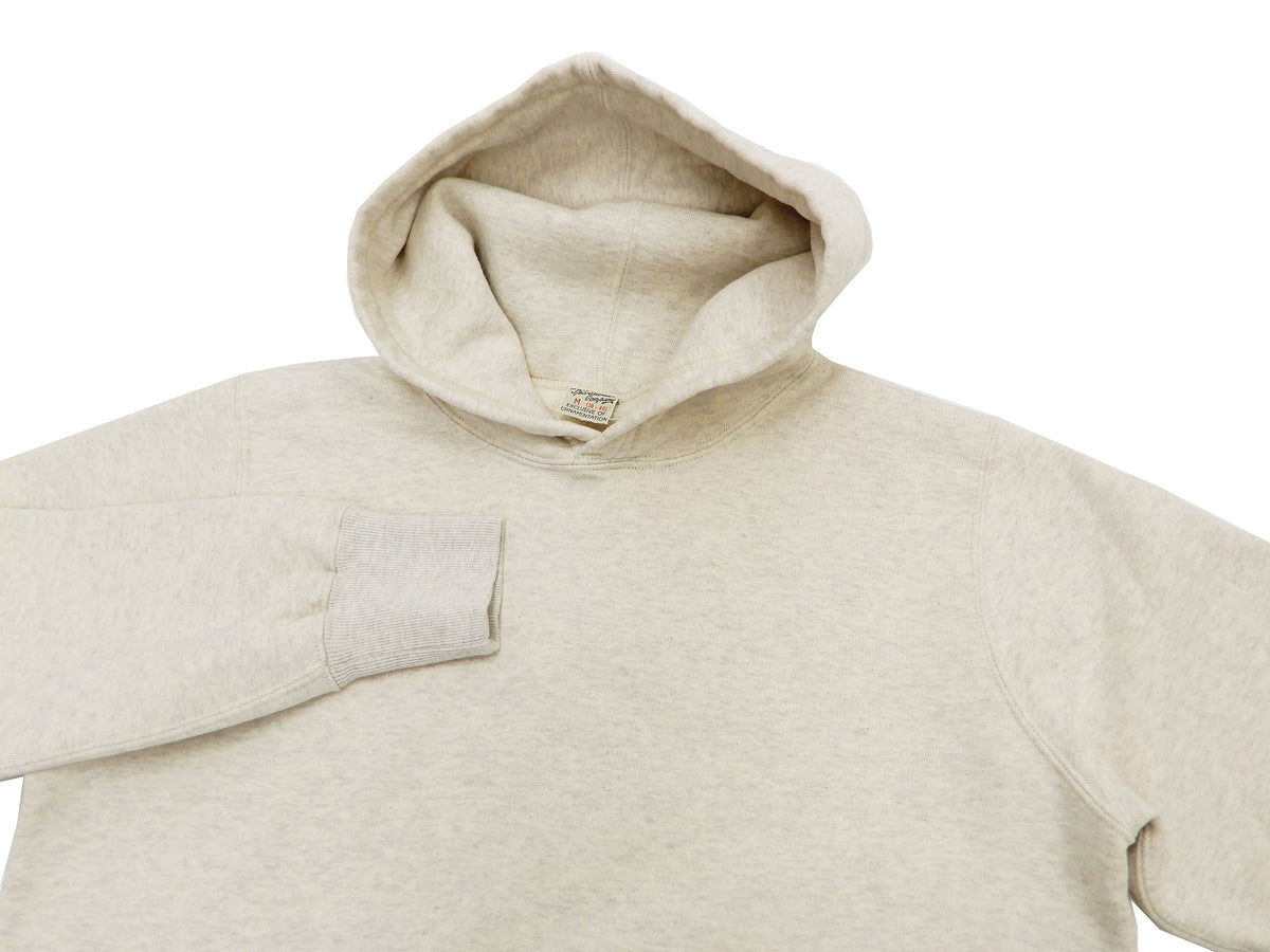 Buzz Rickson Plain Pullover Hoodie Men's Loop-wheeled Vintage Style Hooded Sweatshirt BR68914 131-Oatmeal