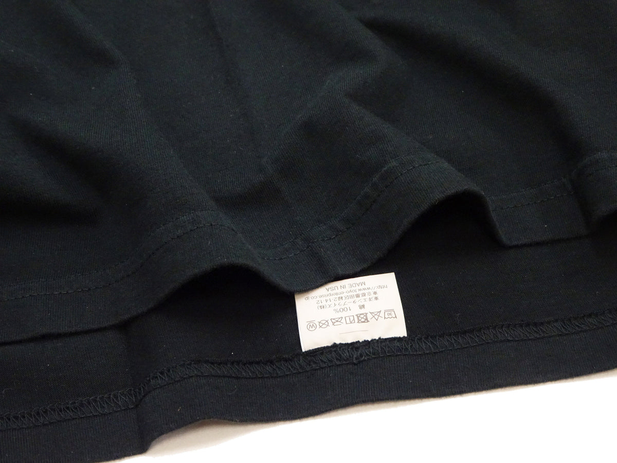 Buzz Rickson Men's Plain Short Sleeve Pocket T-Shirt, Made in USA, 6 oz. Ring-Spun Cotton Tubular-Knit Jersey Tee (BR78711 119 Black)