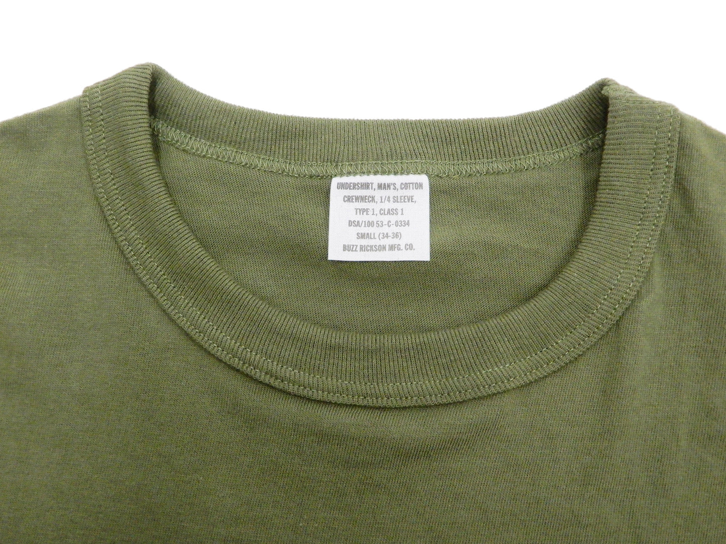 Buzz Rickson T-shirt Men's Plain T shirt Short Sleeve Loopwheel Tee BR78960 149 Olive