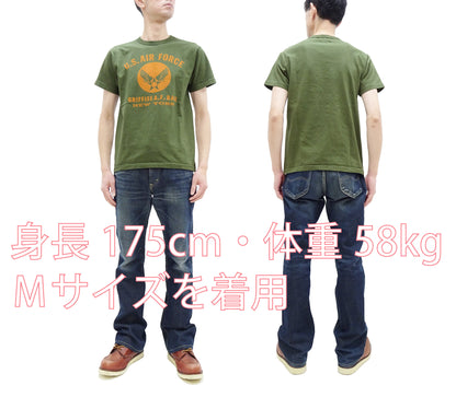 Buzz Rickson T-shirt Men's Griffiss Air Force Base Military Graphic Short Sleeve Loopwheeled Tee BR79343 149 Olive