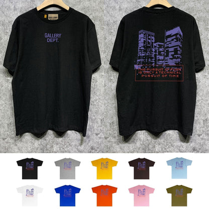 Gallery Dept T Shirt Retro Printed Loose Short-Sleeved Shirt