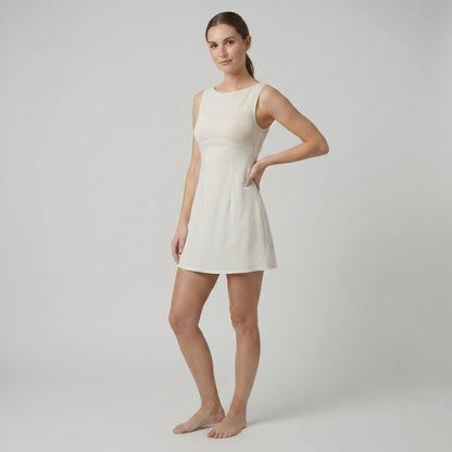Boat Neck A-Line Mini Dress