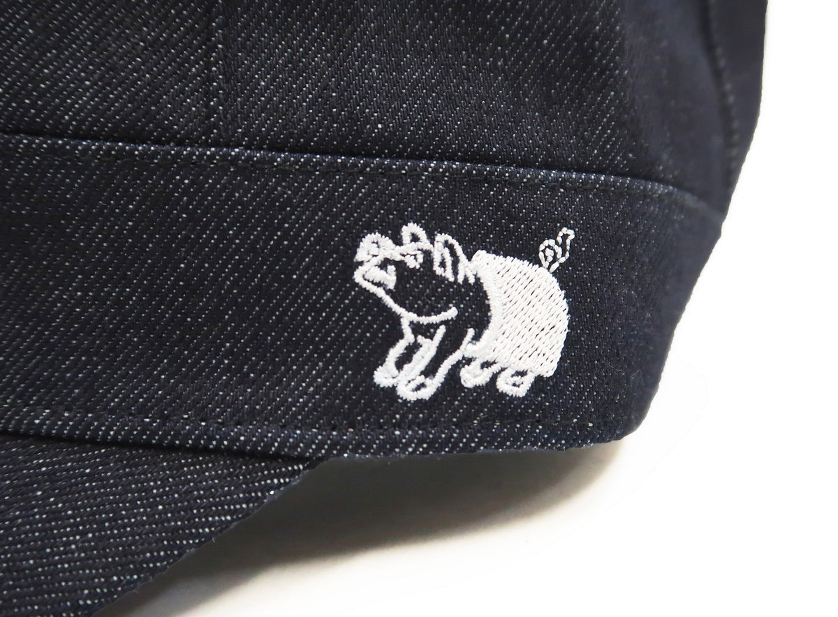 Studio D'artisan Denim Work Cap Men's Adjustable Flat Top Railroad Engineer Hat D7222