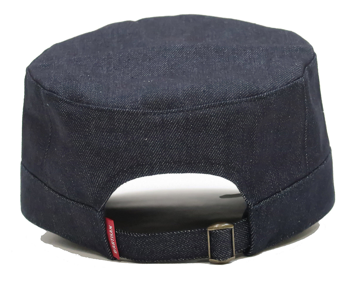 Studio D'artisan Denim Work Cap Men's Adjustable Flat Top Railroad Engineer Hat D7222