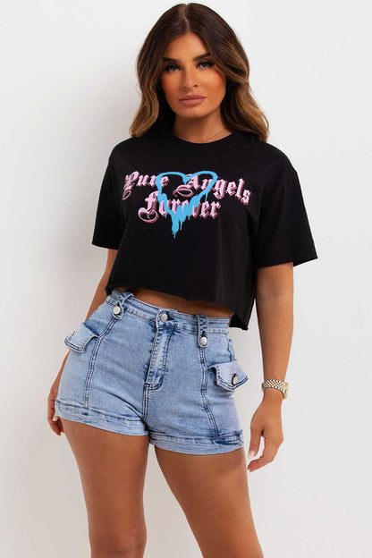 Denim Cargo Shorts