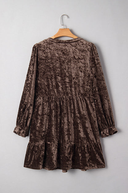 Jungle Green Plus Size Velvet Babydoll Mini Dress