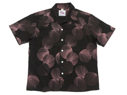 Duke Kahanamoku Hawaiian Shirt Men's 1950s Duke's Shell Reproduction Short-Sleeve Aloha Shirt DK39450 119 Black