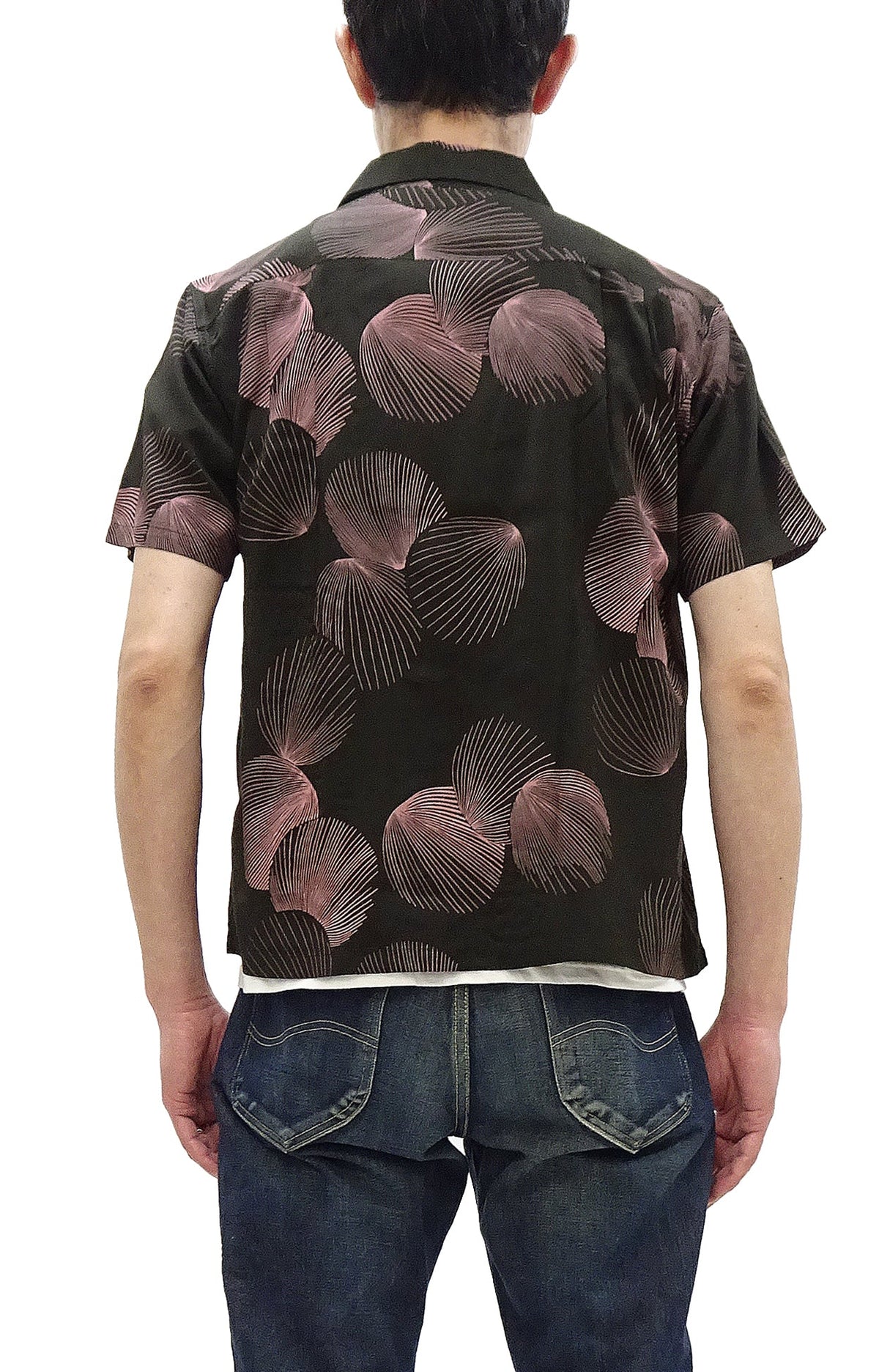 Duke Kahanamoku Hawaiian Shirt Men's 1950s Duke's Shell Reproduction Short-Sleeve Aloha Shirt DK39450 119 Black