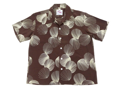Duke Kahanamoku Hawaiian Shirt Men's 1950s Duke's Shell Reproduction Short-Sleeve Aloha Shirt DK39450 138 Brown