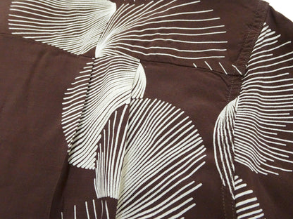 Duke Kahanamoku Hawaiian Shirt Men's 1950s Duke's Shell Reproduction Short-Sleeve Aloha Shirt DK39450 138 Brown