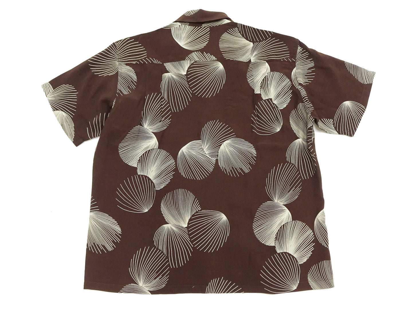 Duke Kahanamoku Hawaiian Shirt Men's 1950s Duke's Shell Reproduction Short-Sleeve Aloha Shirt DK39450 138 Brown