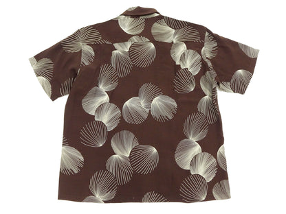 Duke Kahanamoku Hawaiian Shirt Men's 1950s Duke's Shell Reproduction Short-Sleeve Aloha Shirt DK39450 138 Brown