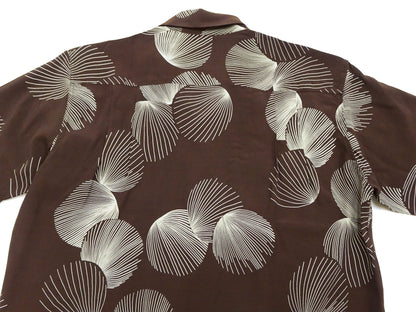 Duke Kahanamoku Hawaiian Shirt Men's 1950s Duke's Shell Reproduction Short-Sleeve Aloha Shirt DK39450 138 Brown