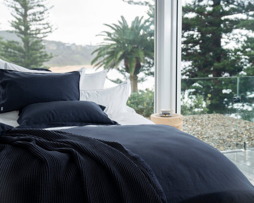 EcoLinen Organic Cotton Waffle Blanket
