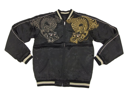 SATORI Japanese Souvenir Jacket Dragon Men's Sukajan GSJR-009 Black
