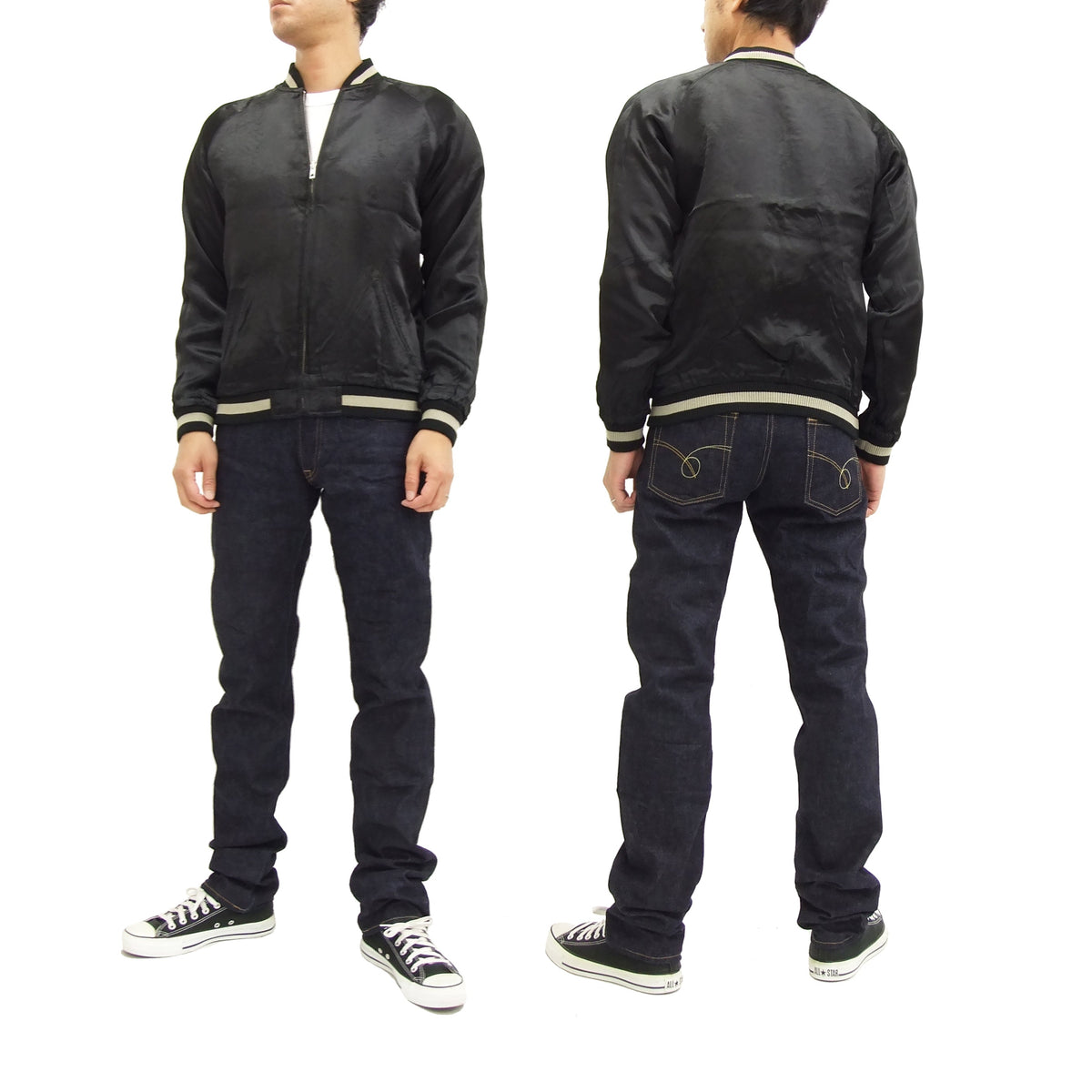 SATORI Japanese Souvenir Jacket Dragon Men's Sukajan GSJR-009 Black