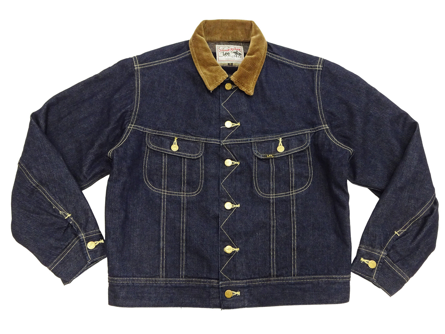 Lee Japan 101-LJ Storm Rider-Inspired Blanket-Lined Denim Jacket - 13 oz Left-Hand Twill Indigo - One-Wash - (LM5110-100 Deep Indigo)