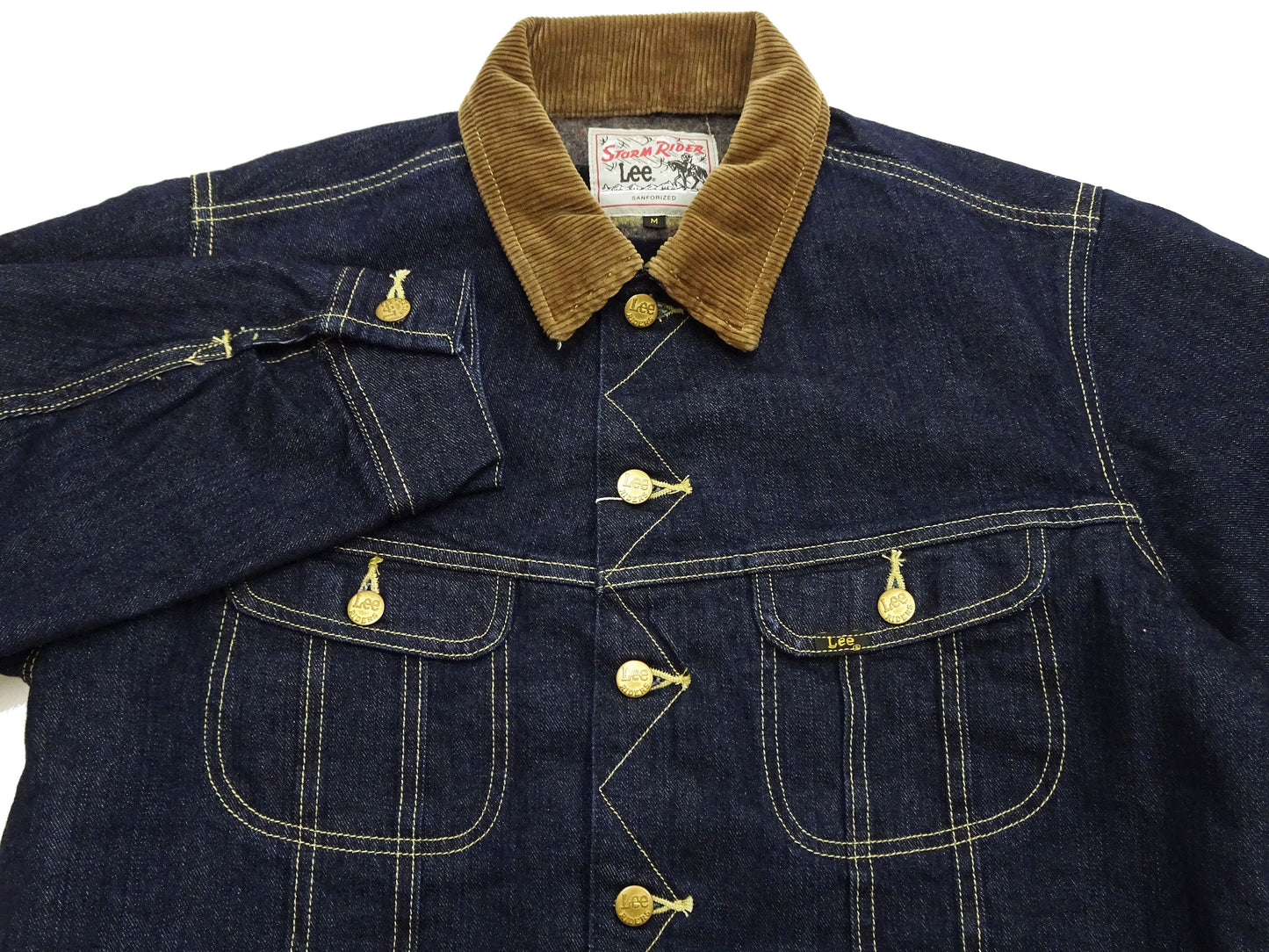 Lee Japan 101-LJ Storm Rider-Inspired Blanket-Lined Denim Jacket - 13 oz Left-Hand Twill Indigo - One-Wash - (LM5110-100 Deep Indigo)