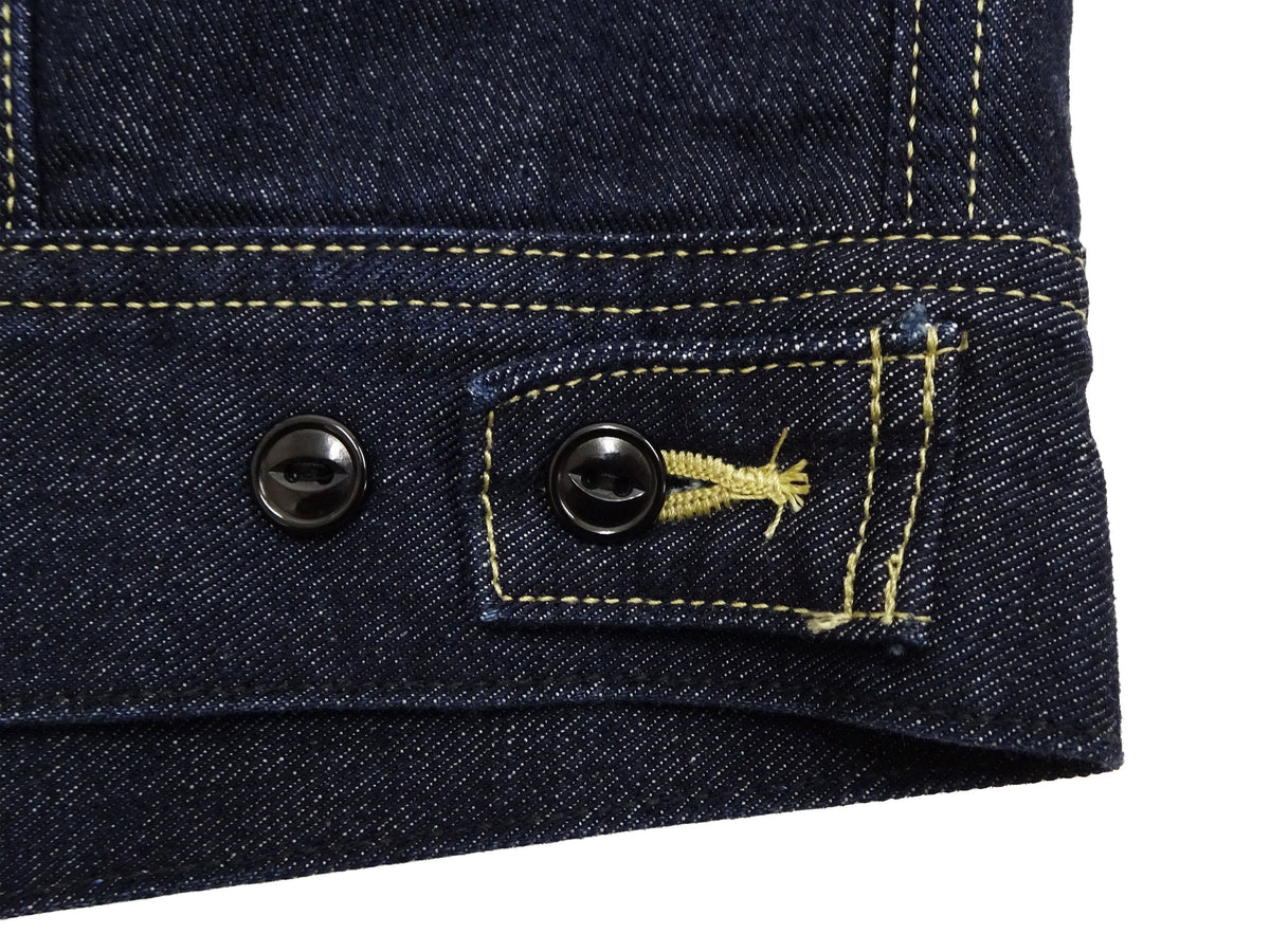 Lee Japan 101-LJ Storm Rider-Inspired Blanket-Lined Denim Jacket - 13 oz Left-Hand Twill Indigo - One-Wash - (LM5110-100 Deep Indigo)