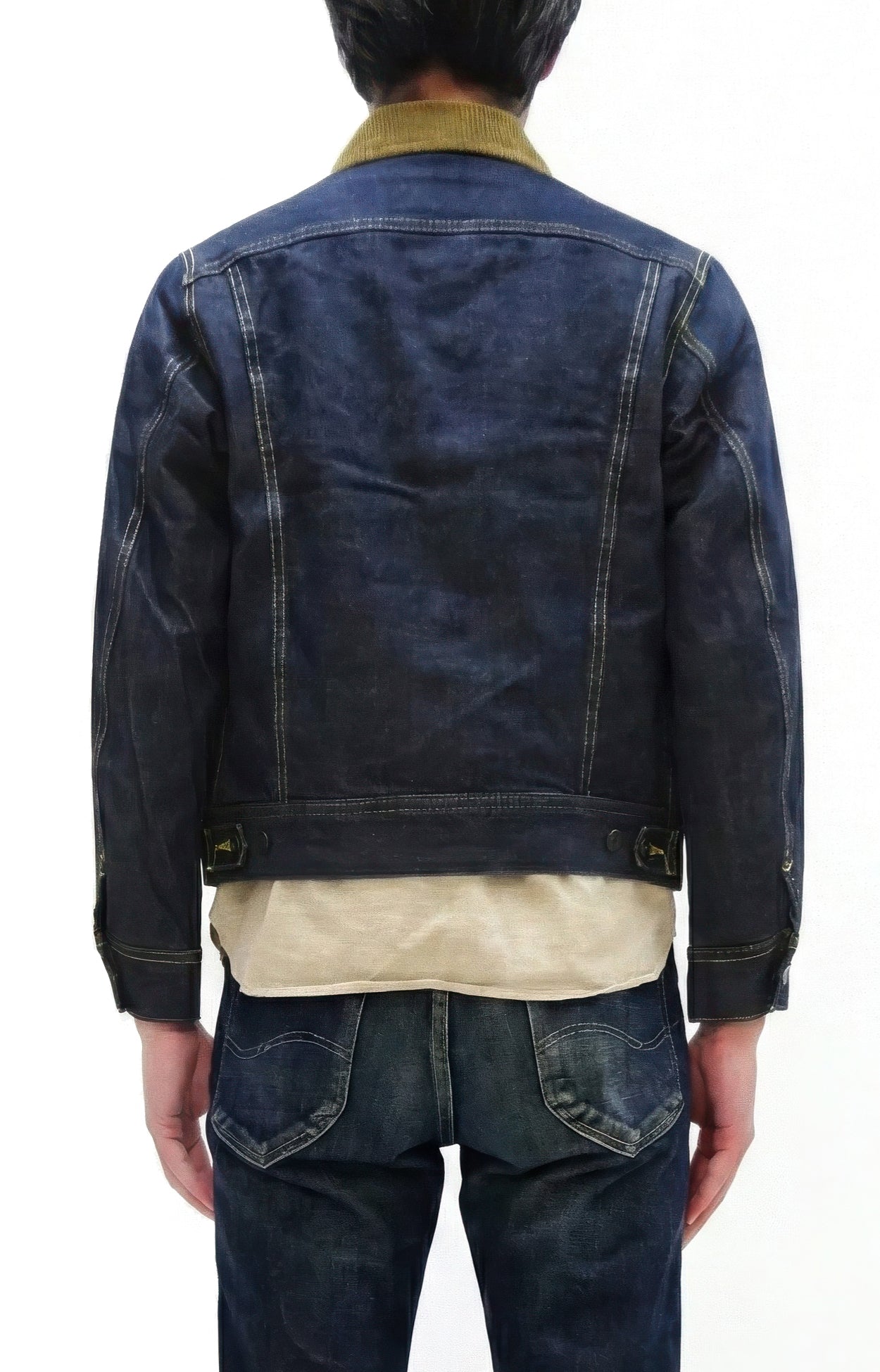 Lee Japan 101-LJ Storm Rider-Inspired Blanket-Lined Denim Jacket - 13 oz Left-Hand Twill Indigo - One-Wash - (LM5110-100 Deep Indigo)