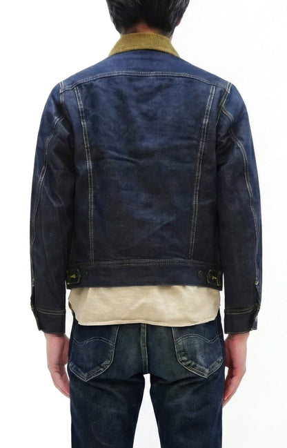 Lee Japan 101-LJ Storm Rider-Inspired Blanket-Lined Denim Jacket - 13 oz Left-Hand Twill Indigo - One-Wash - (LM5110-100 Deep Indigo)