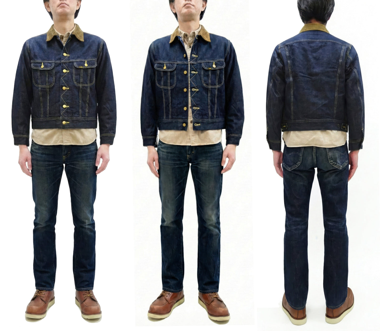 Lee Japan 101-LJ Storm Rider-Inspired Blanket-Lined Denim Jacket - 13 oz Left-Hand Twill Indigo - One-Wash - (LM5110-100 Deep Indigo)