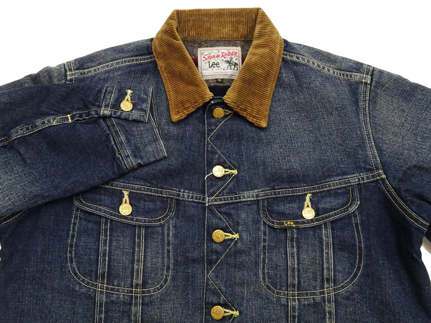 Lee Japan 101-LJ Storm Rider-Inspired Blanket-Lined Denim Jacket - 13 oz Left-Hand Twill Indigo - One-Wash - (LM5110-126 Faded Indigo)