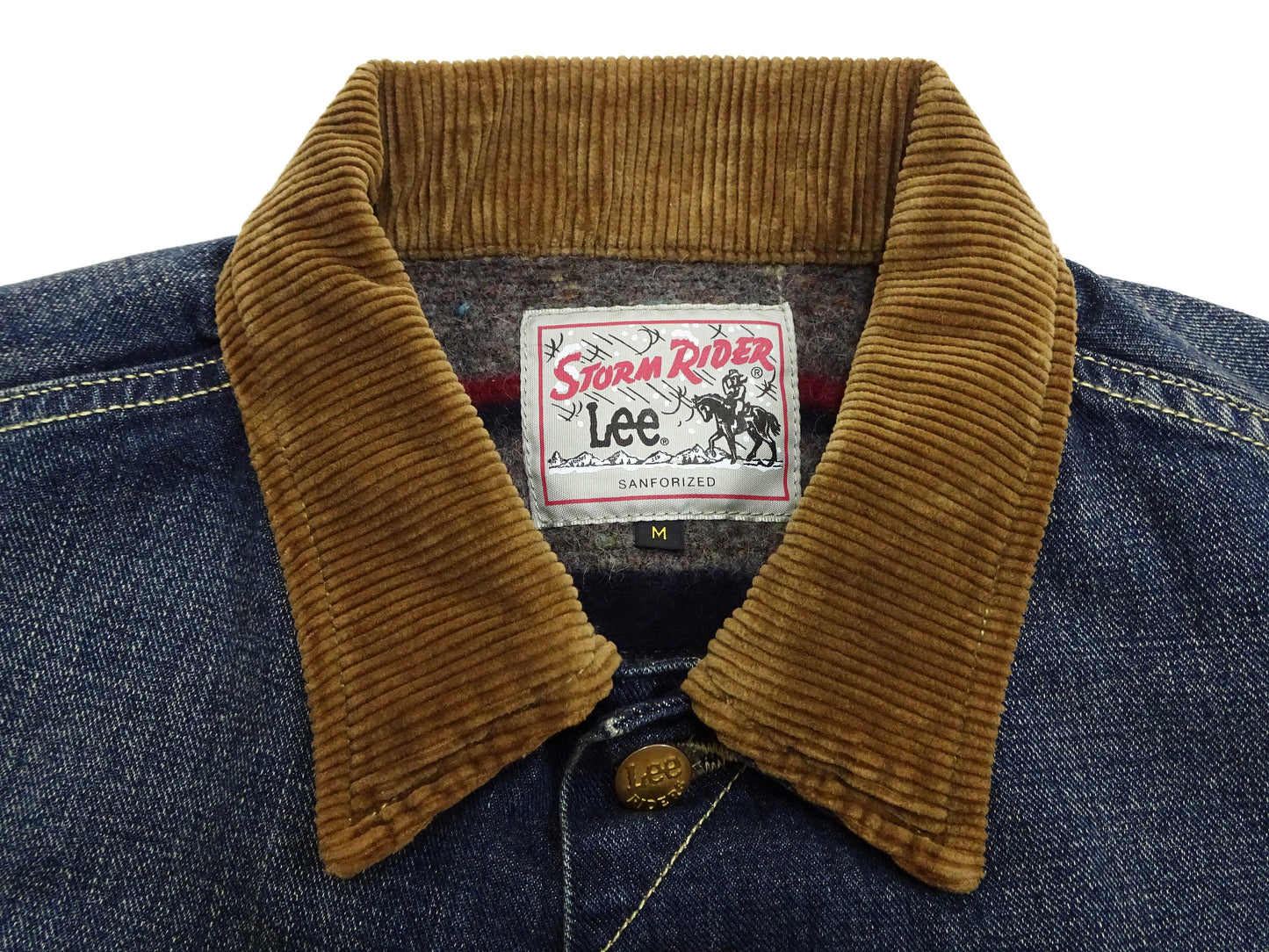 Lee Japan 101-LJ Storm Rider-Inspired Blanket-Lined Denim Jacket - 13 oz Left-Hand Twill Indigo - One-Wash - (LM5110-126 Faded Indigo)