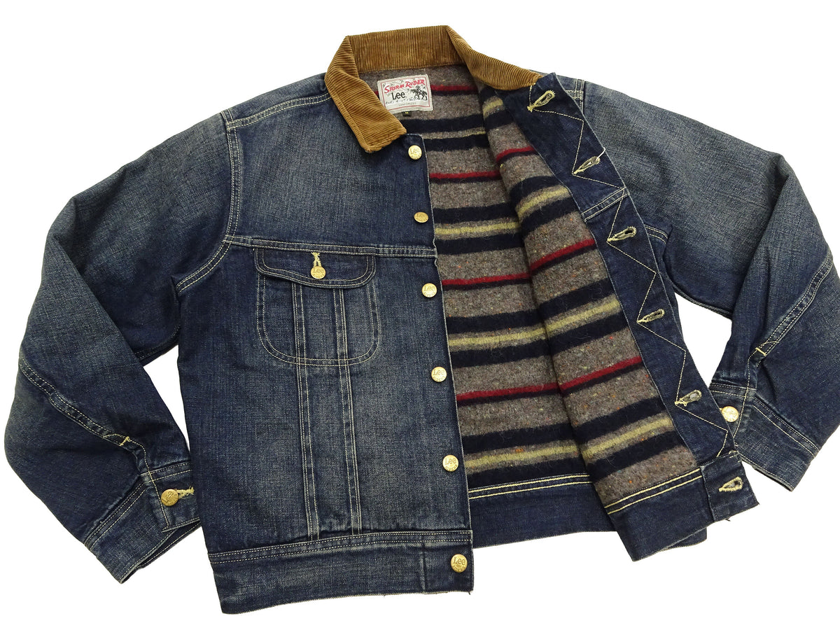 Lee Japan 101-LJ Storm Rider-Inspired Blanket-Lined Denim Jacket - 13 oz Left-Hand Twill Indigo - One-Wash - (LM5110-126 Faded Indigo)