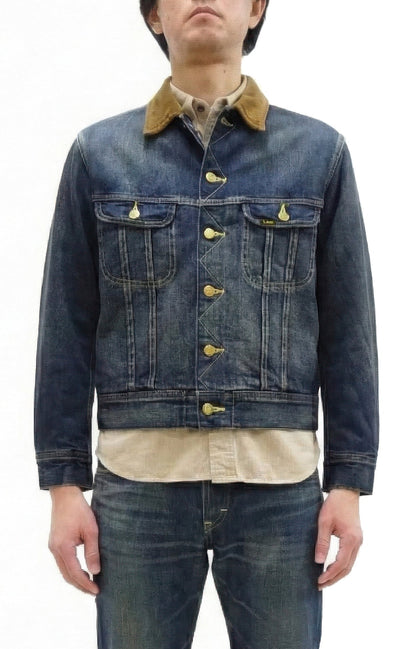 Lee Japan 101-LJ Storm Rider-Inspired Blanket-Lined Denim Jacket - 13 oz Left-Hand Twill Indigo - One-Wash - (LM5110-126 Faded Indigo)