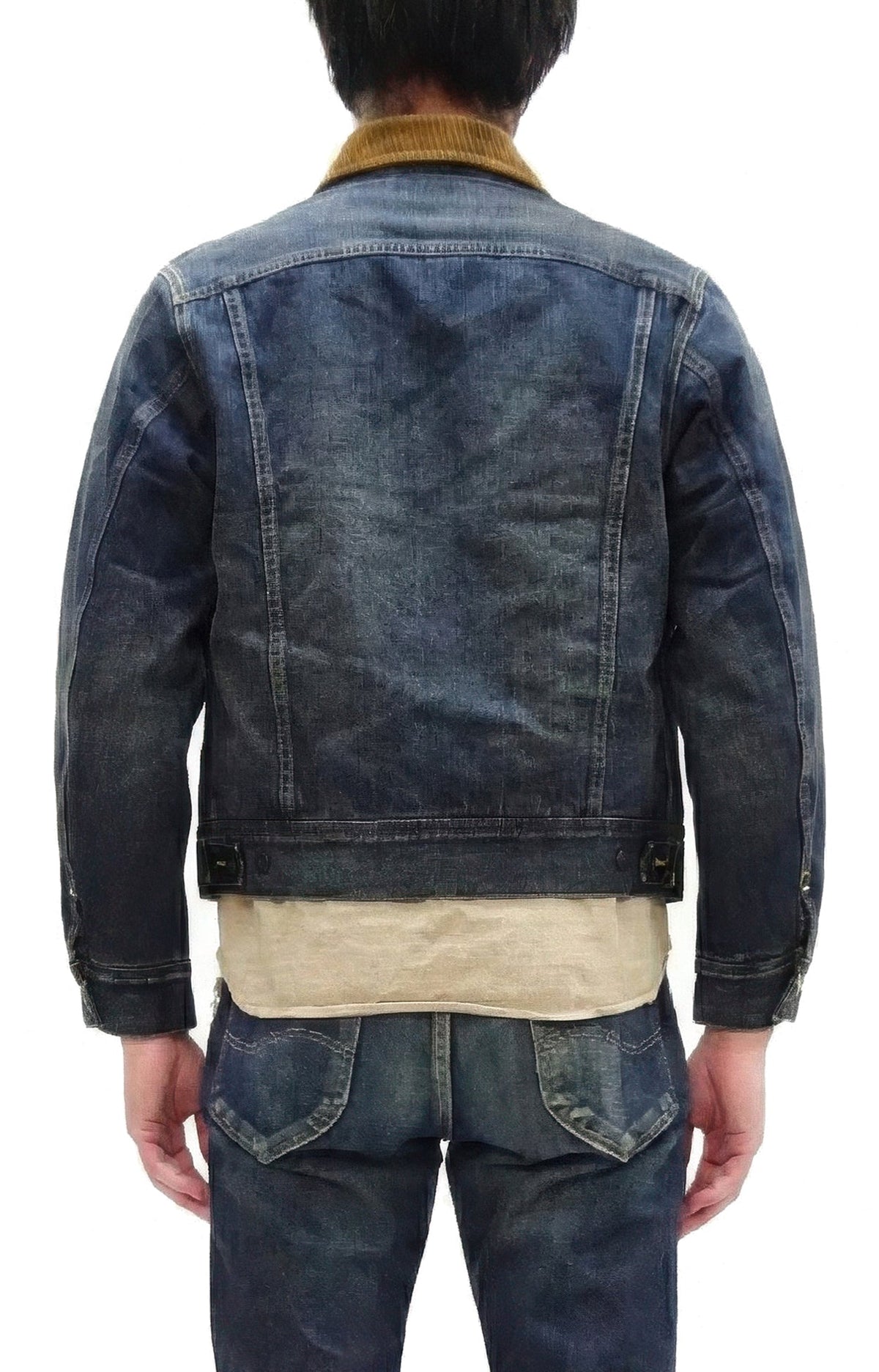 Lee Japan 101-LJ Storm Rider-Inspired Blanket-Lined Denim Jacket - 13 oz Left-Hand Twill Indigo - One-Wash - (LM5110-126 Faded Indigo)