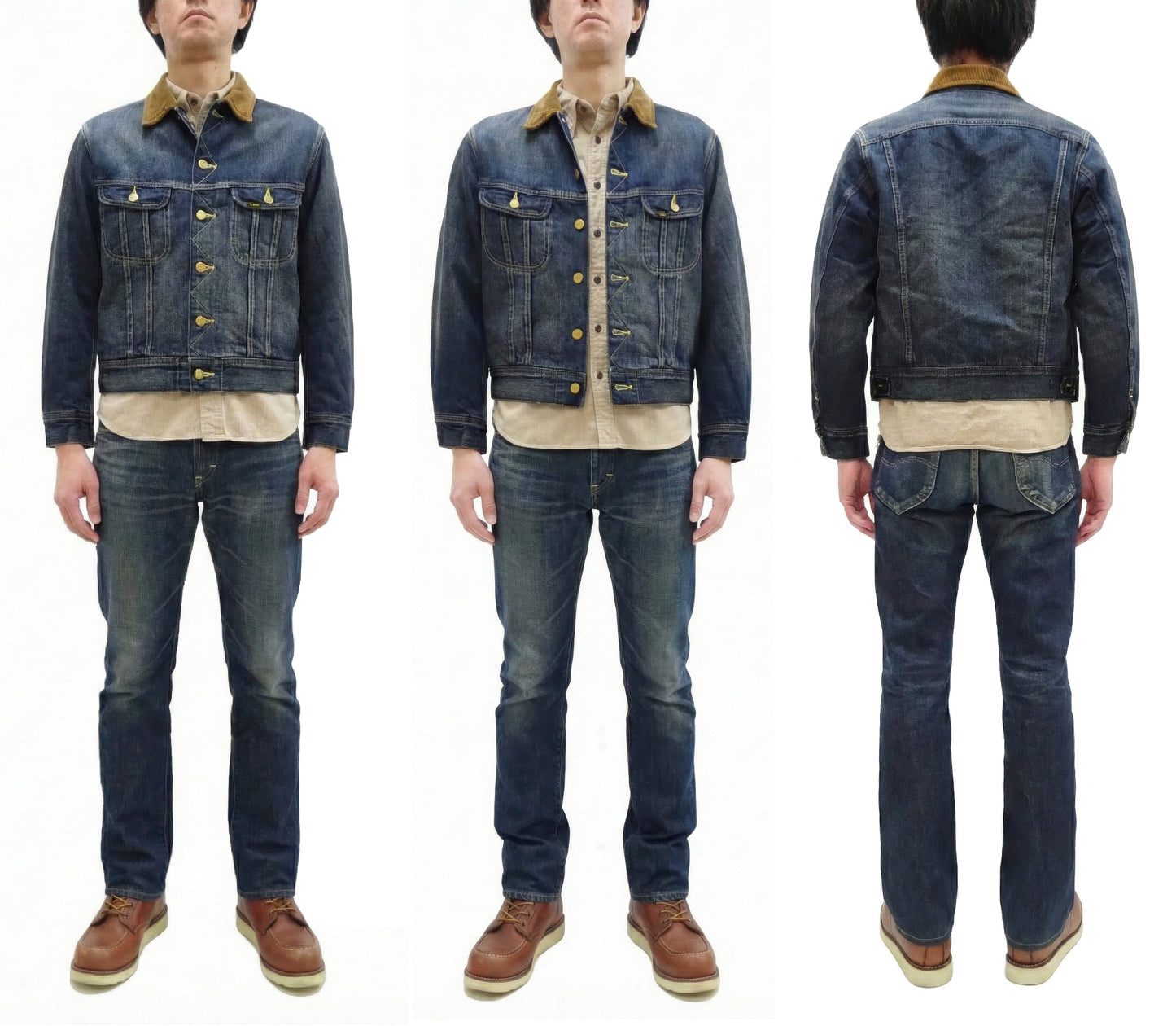 Lee Japan 101-LJ Storm Rider-Inspired Blanket-Lined Denim Jacket - 13 oz Left-Hand Twill Indigo - One-Wash - (LM5110-126 Faded Indigo)